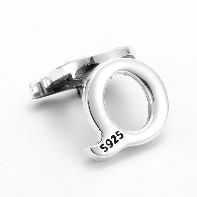 Hight Quality 925 Sterling Silver Elegant bow Letter Q Clip Beads Jewelry Making fit Original Reflection Charm Bracelets Women