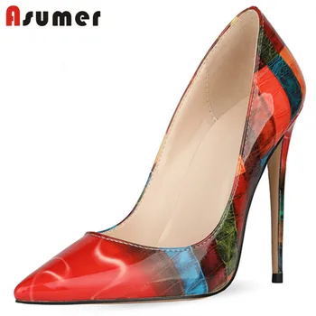 

ASUMER 2020 plus size 45 women pumps multicolor spring summer single shoes fashion pointed toe sexy party prom shoes ladies