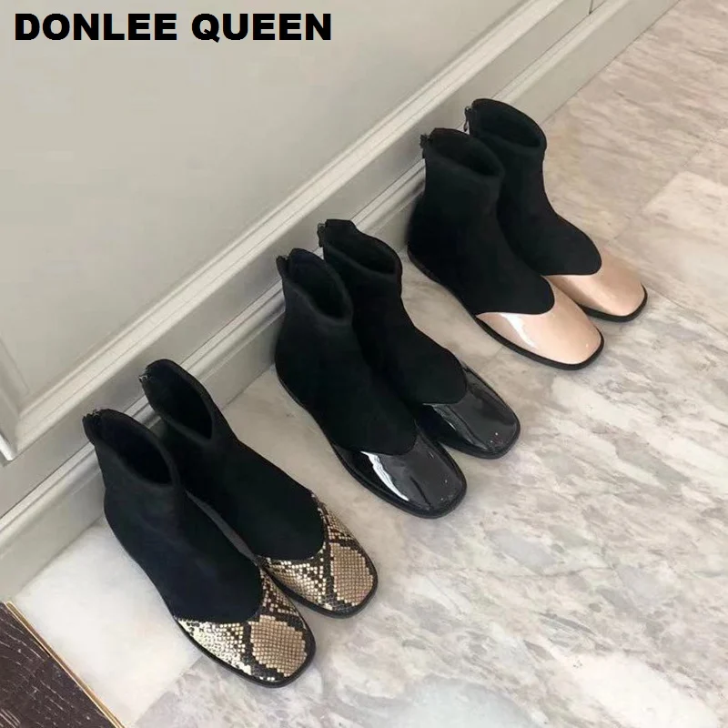DONLEE QUEEN/ботильоны женские эластичные Повседневные носки на плоской подошве