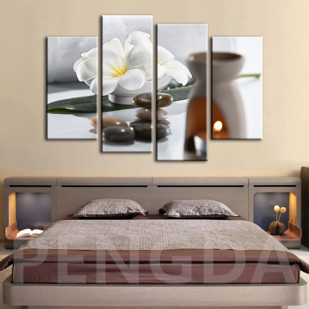 

Modular Pictures Canvas Paintings Wall Artwork White Candle Posters Printed Modern Style Living Room Home Decoration Framework