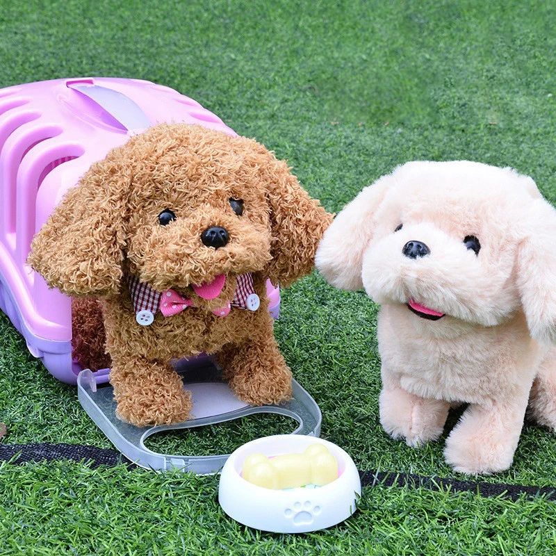 ノラ-子供向けのぬいぐるみ電気の子犬のおもちゃ歩くときに尾をぶら下げます