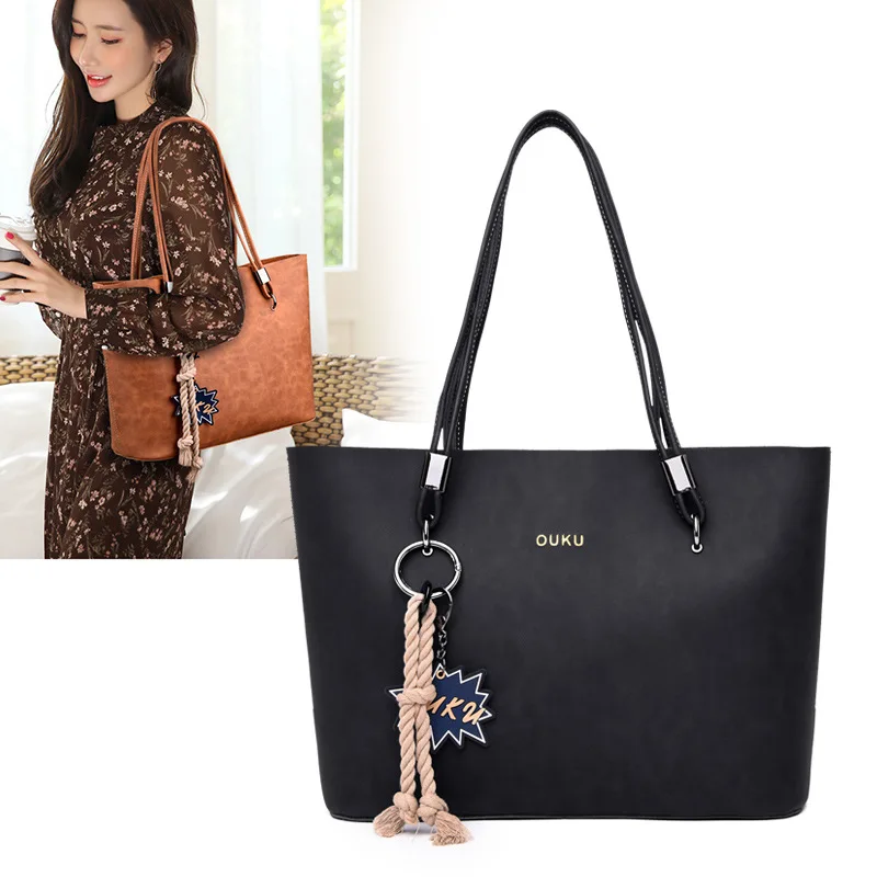 

European And American Minimalist Cowhide Large Bag Fashion Glorious Handbag 2019 New Style WOMEN'S Leather Bags