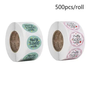 

500pcs Round Pretty Things Inside Stickers Thank You Sealing Labels 1 Inch for Small Shop Handmade Gift Decor Stationery Sticker
