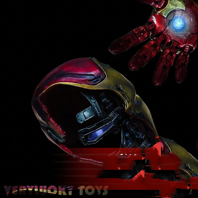 Skup The Avengers 1 1 bitwa obrażenia kask W światła Avengers 4 Iron Man MK50 VL1902 rysunek zabawki wersja metalowa