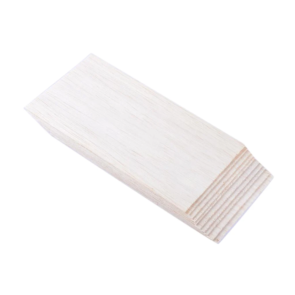 10Pieces Wood Material Balsa Veneer Wood Sheets for Aircraft 200mm X100mm X 1.5mm