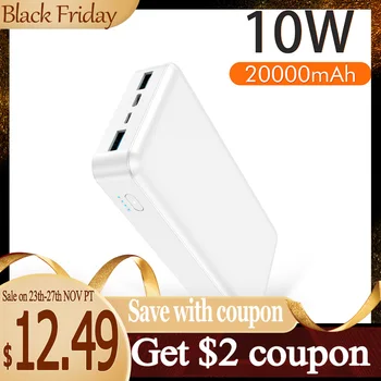 

Power Bank 20000mAh Portable Dual USB Charger Powerbank For iPhone 11 Pro Xiaomi Mobile Phone External Battery Charger Powerbank