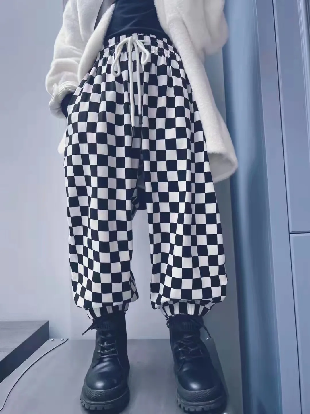 Kids Fleece Chessboard Plaid Trousers Winter Dance Hiphop Fashion Teen Girls Warm Pants 8 10 years | Детская одежда и обувь