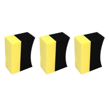 

3pcs U Shape Car Tire Waxing Polishing Compound Washing Sponge Cleaning Pad Brush