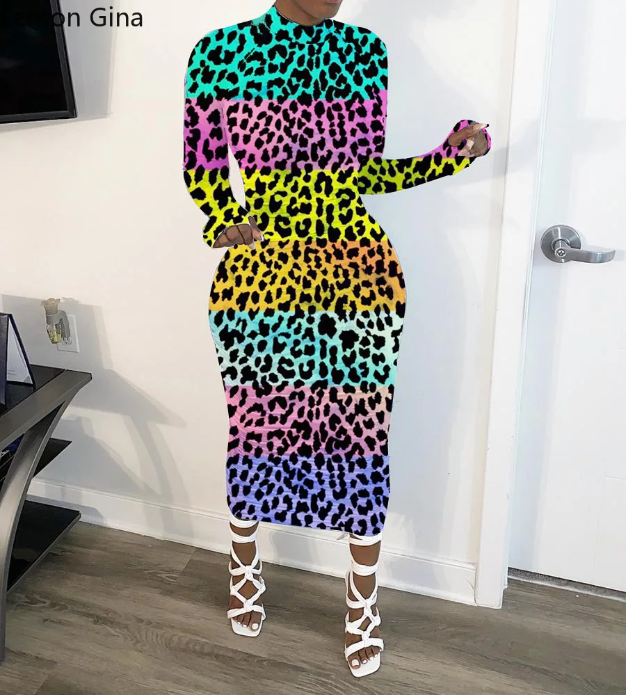 Rainbow leopard dress Clearance