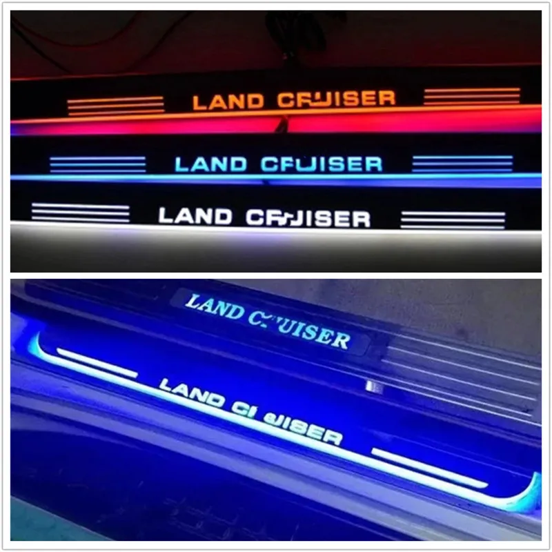 

led moving running board captur door sill plates scuff LED scuff plate plate door fit for land cruiser prado 2018 CAR sill door