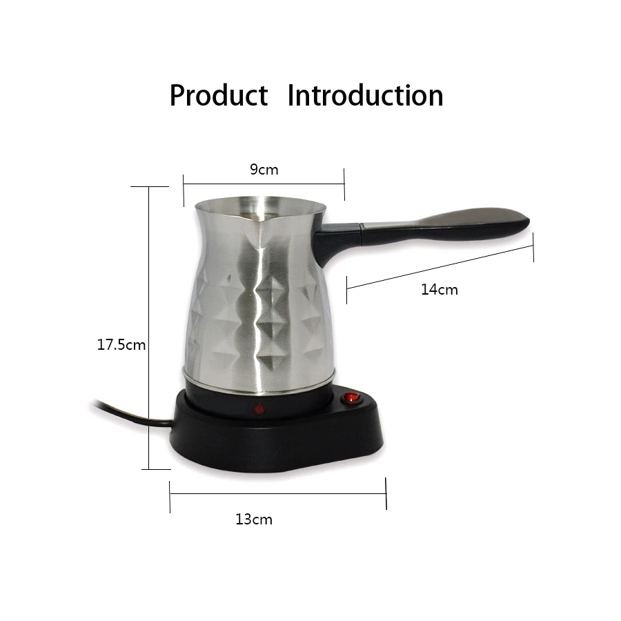 304 Stainless Steel Turkey Coffee Maker, Electrical Coffee Pot, Kettle for Home and Office, 800W