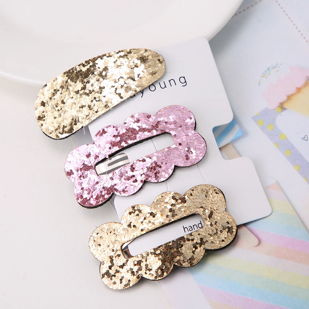 3pcs K M MISM, новинка, для девочек, для женщин, модные, милые, с блестками, блестящие, розовые, для детей, BB, заколки, заколки для волос, заколка, аксессуары для волос - Цвет: 3pcs K