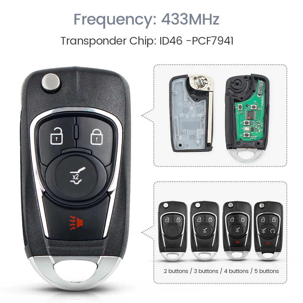KEYYOU ID46 чип 433 МГц для OPEL VAUXHALL Astra J Corsa E Insignia Zafira C 2009 2010 2011 HU100 Blade модифицированный