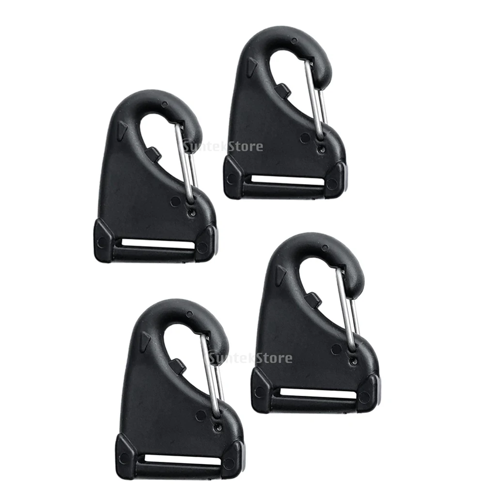 4 Pcs Nylon Outdoor Belt Carabiner Key Holder Hooks Strap Clips