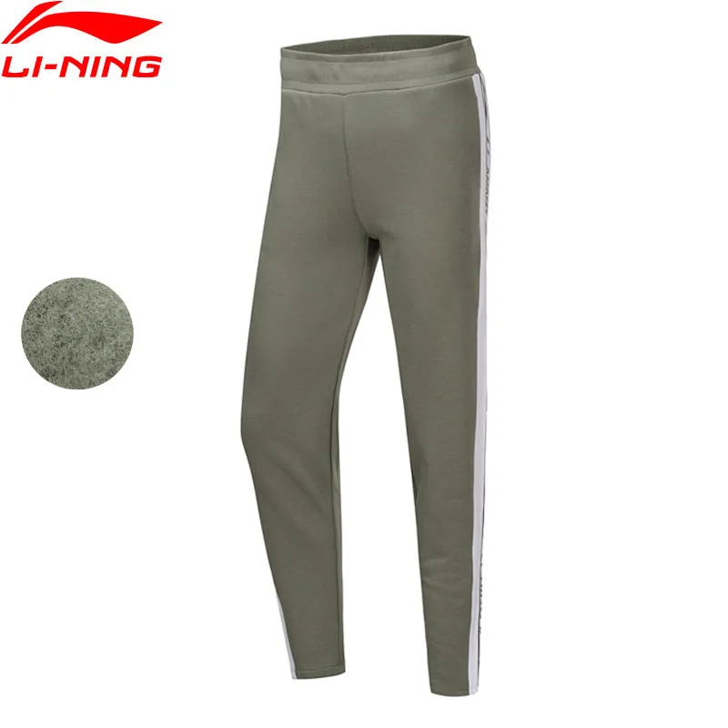 Li-Ning, женские трендовые спортивные штаны, 64% полиэстер, 36% хлопок, обычная посадка, на шнуровке, с подкладкой, спортивные брюки AKLP536 WKY261