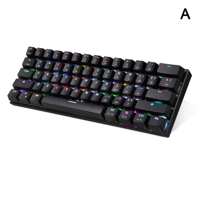 Bluetooth Проводная Механическая клавиатура с цветовой моделью RGB Подсветка 61 клавиши клавиатуры для планшетных компьютеров GK99