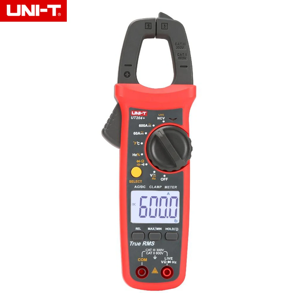 UNI-T UT201+/UT202+/UT203+/UT204+/UT202A+ 400-600A Профессиональный цифровой клещи Авто Диапазон true RMS Высокоточный мультиметр