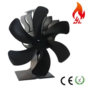 

New Black Fireplace 6 Blades Heat Powered Stove Fan Log Wood Burner Eco-fan Quiet Home Fireplace Fan Efficient Heat Distribution