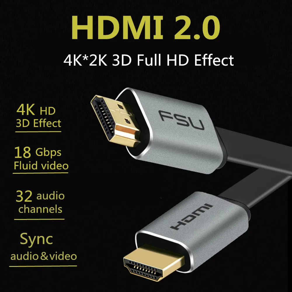 HDMI кабель HDMI к HDMI 2,0 кабель для PS3 PS4 проектор HD ЖК-переключатель сплиттер плоский уровень температуры 4K 60 Гц Высокое разрешение Iine