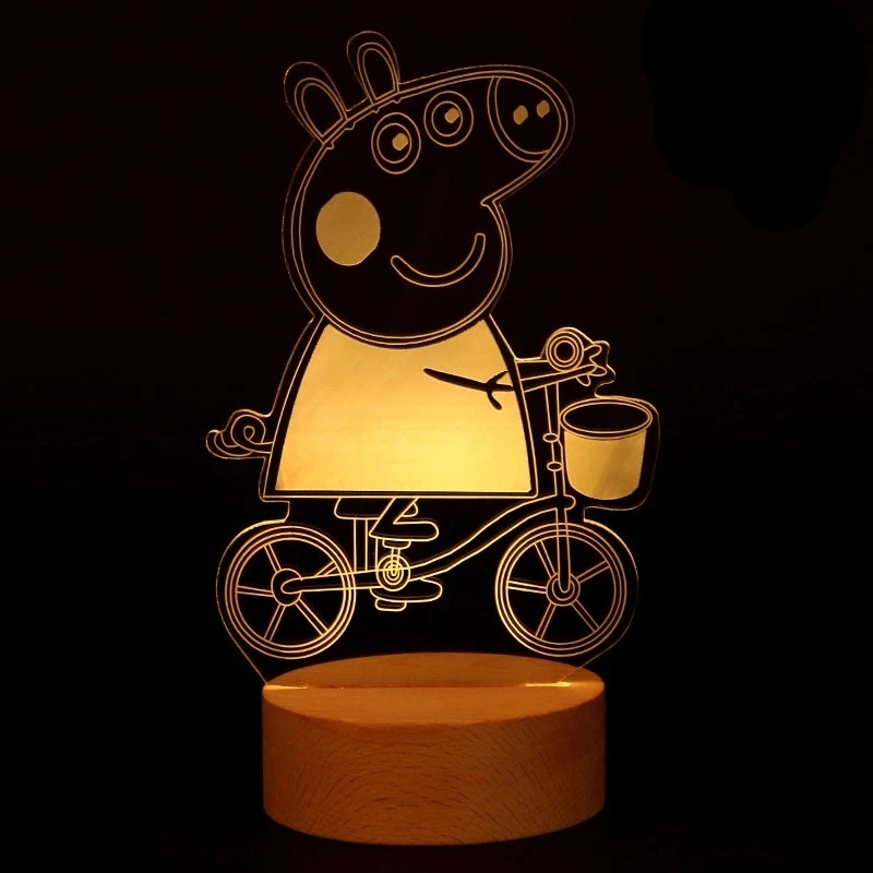 

7 colors Peppa pig George 3D Light table lamp Color changing lamp Action Figure Anime model toys for Children Birthday Gift
