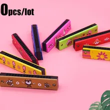 20 шт./лот, цветная деревянная гармоника, 16 отверстий, тремоло, губная гармошка, детский музыкальный инструмент, развивающая игрушка