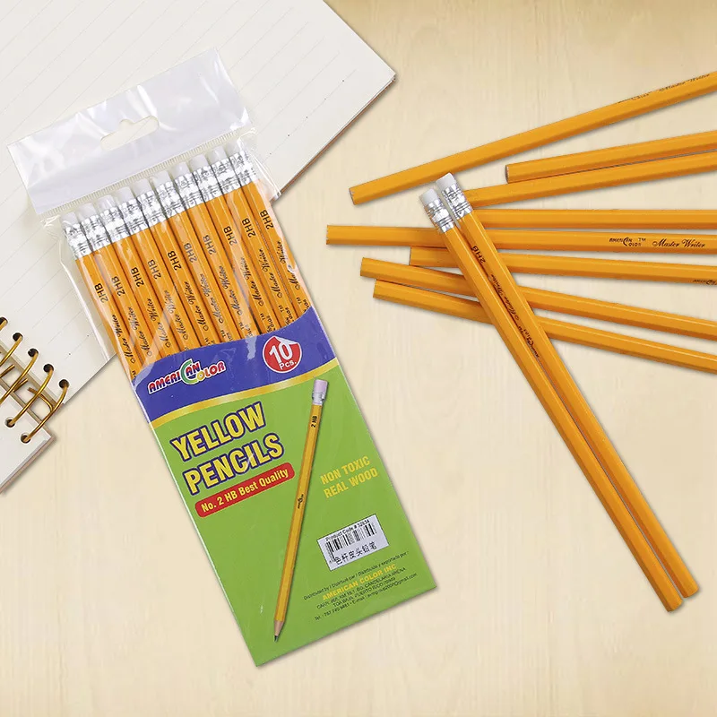 

2019 Best Seller Yellow Rod Pencil 10 Piece Set Mapping Art Office Environmentally Friendly Pen Doing Homework Stationery Manufa
