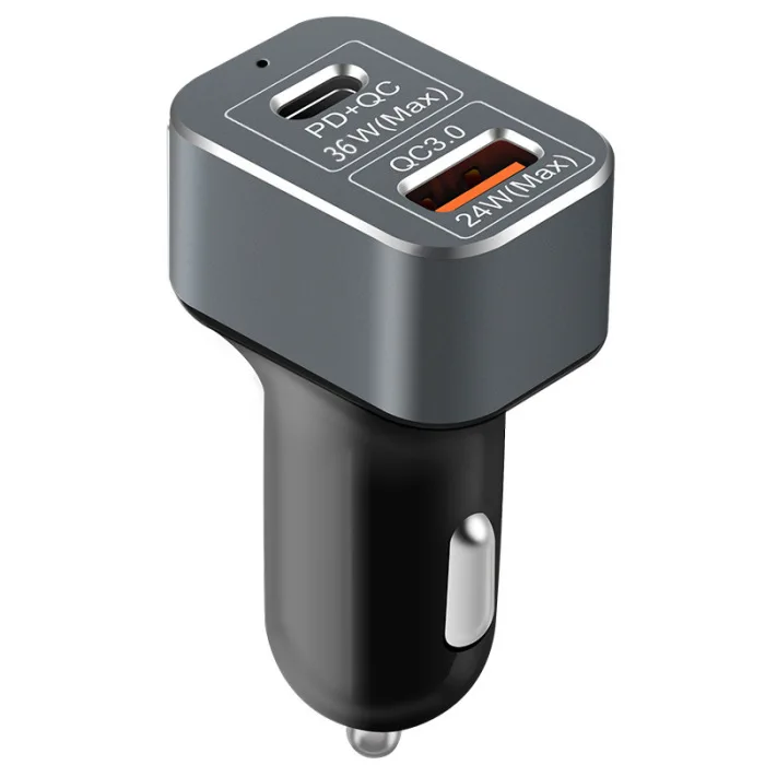 60 Вт QC PD 3,0 Автомобильное зарядное устройство адаптер двойной порт usb type C Быстрая зарядка для универсальных телефонов GK99