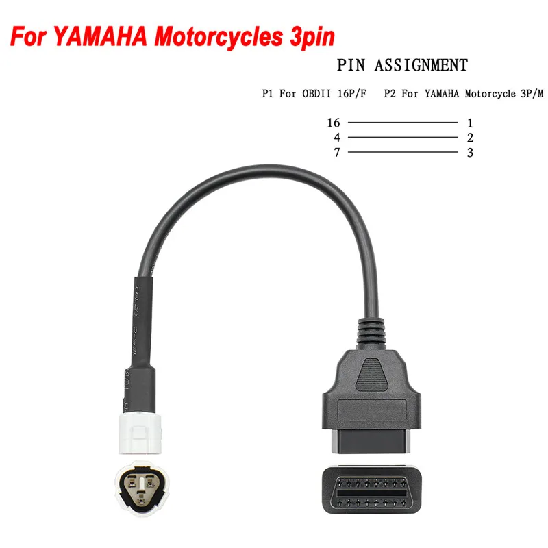 3-контактный кабель OBD для мотоцикла диагностический адаптер защитный OBD2