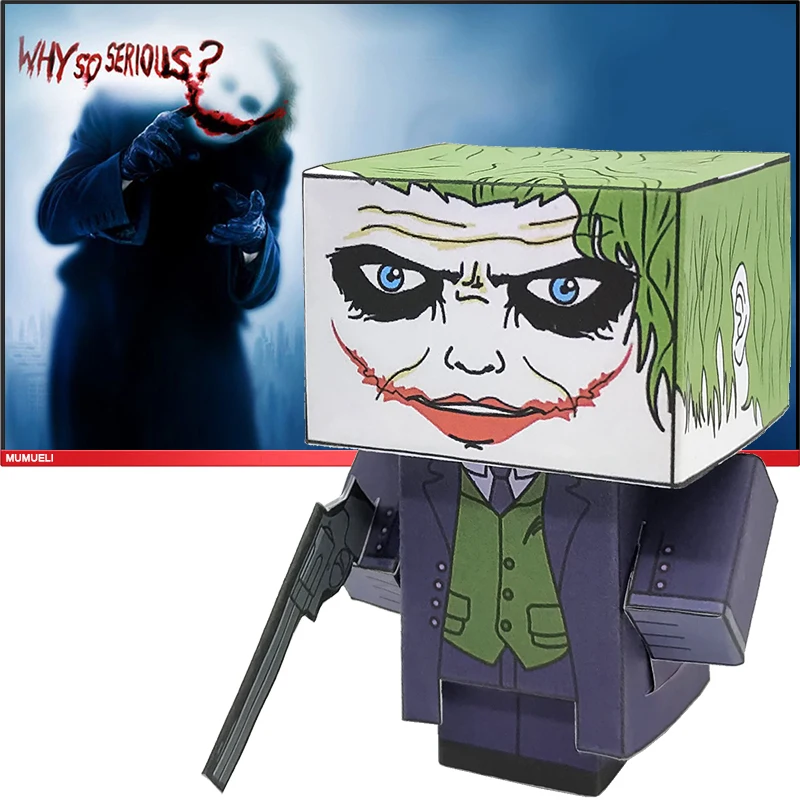 

No-glue DC Comics The Joker Folding Cutting Cute 3D Paper Model Papercraft Movie Figure DIY Cubee Kids Adult Craft Toys CS-028