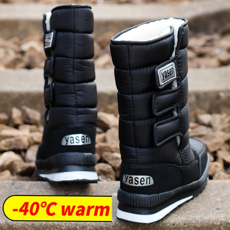 snow boots men waterproof mens winter boots With Fur winter shoes slip-resistant Men Boots platform thick plush warm Plus size
