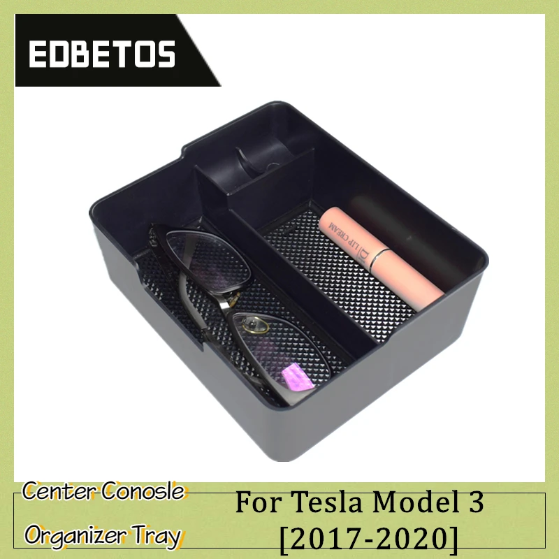 

For Tesla Model 3 2017 2018 2019 2020 Car Central Armrest Box Stowing Tidying Glove Box Double Storey Non-Slip
