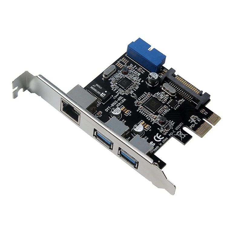 USB 3 0 PCI E плата расширения Ethernet адаптер порта концентратор 10/100/1000 Мбит/с к RJ45