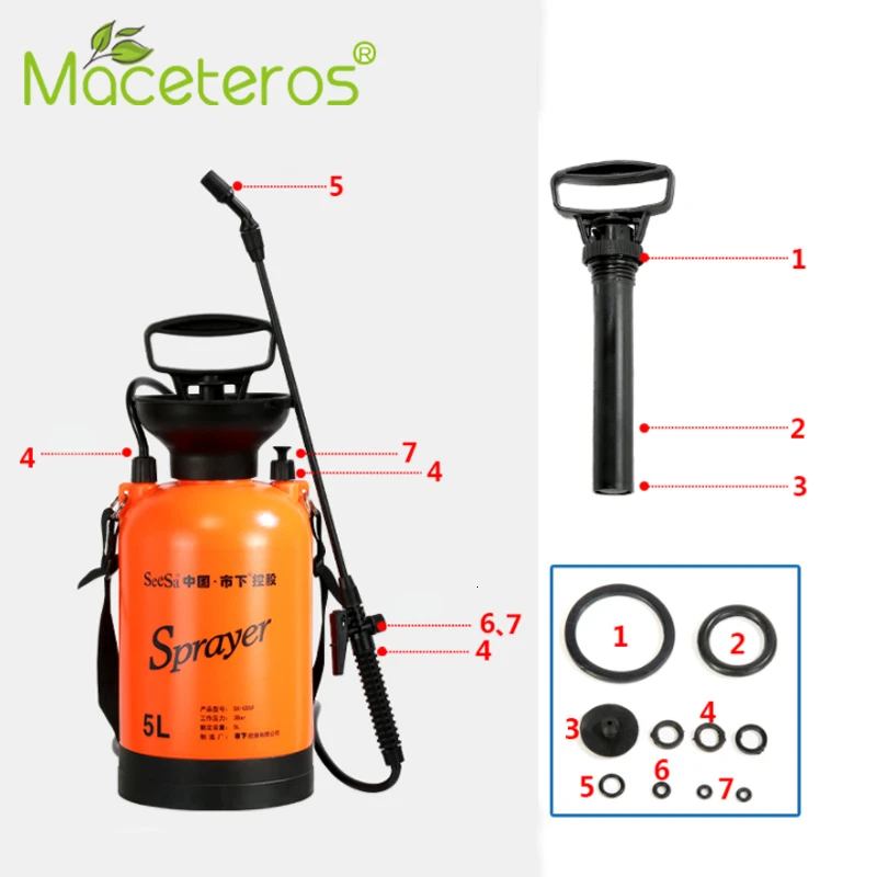 MACETEROS 8L оранжевый наплечный опрыскиватель высокого давления сельскохозяйственный Автомойка ручной воздушный насос опрыскиватель садовый спрей серия