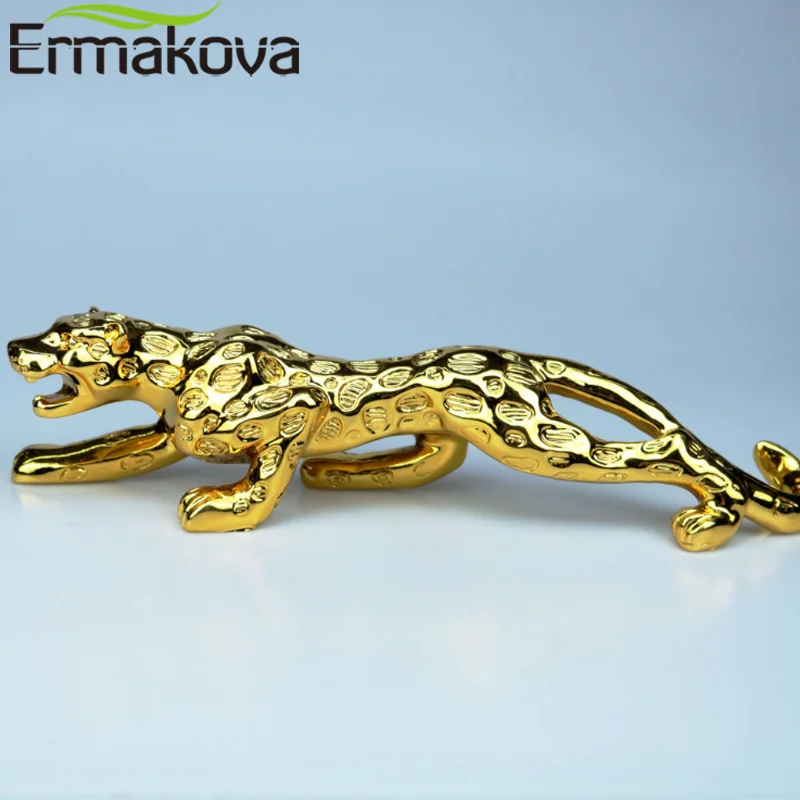 Современная Абстрактная Золотая Пантера ERMAKOVA скульптура из смолы леопардовая