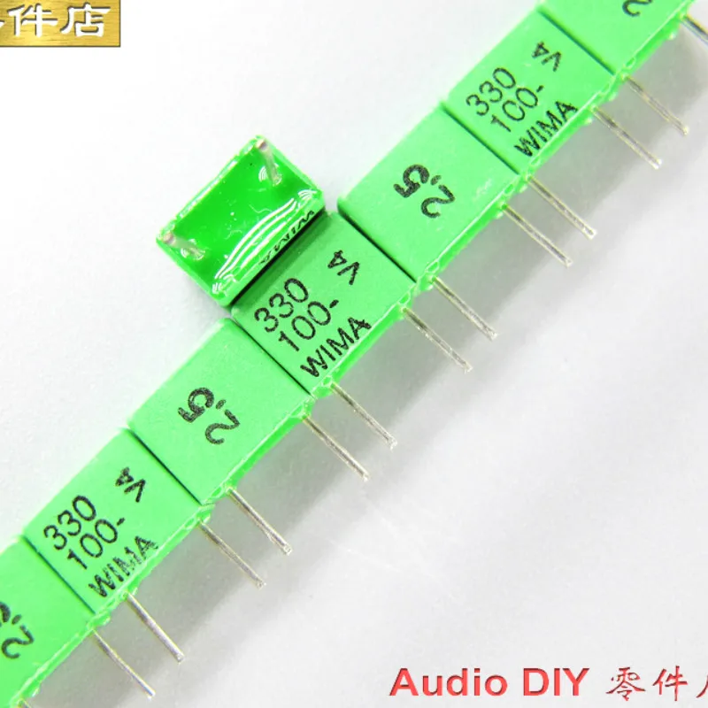 20 шт. новый зеленый WIMA FKP2 330pF 100V 100v330pf 2.5% p5mm Высокоточный аудио пленочный