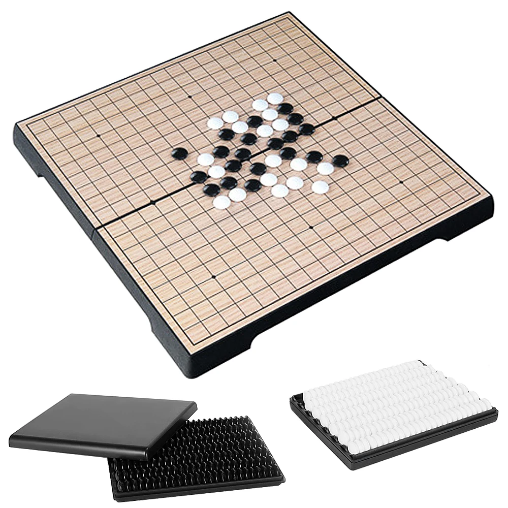 Go Game Set 19x19 Folding Board Game Set Travel Lightweight Weiqi Chinese Chess Old Game Parlor Game Parent-Child Toy