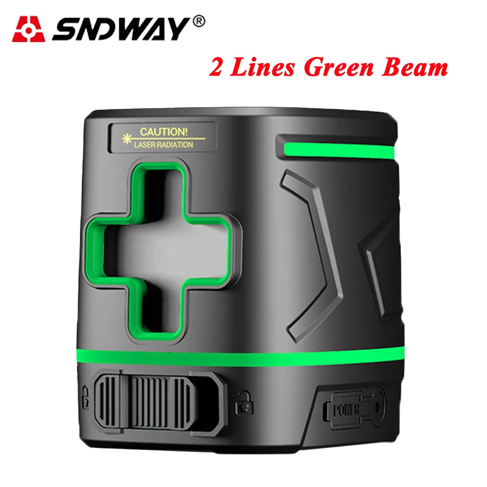 

SNDWAY Laser Level 2 Lines Green Beam Vertical Horizontal Measuring Tools Rechargeable Battery Self Leveling Level Laser Nivel