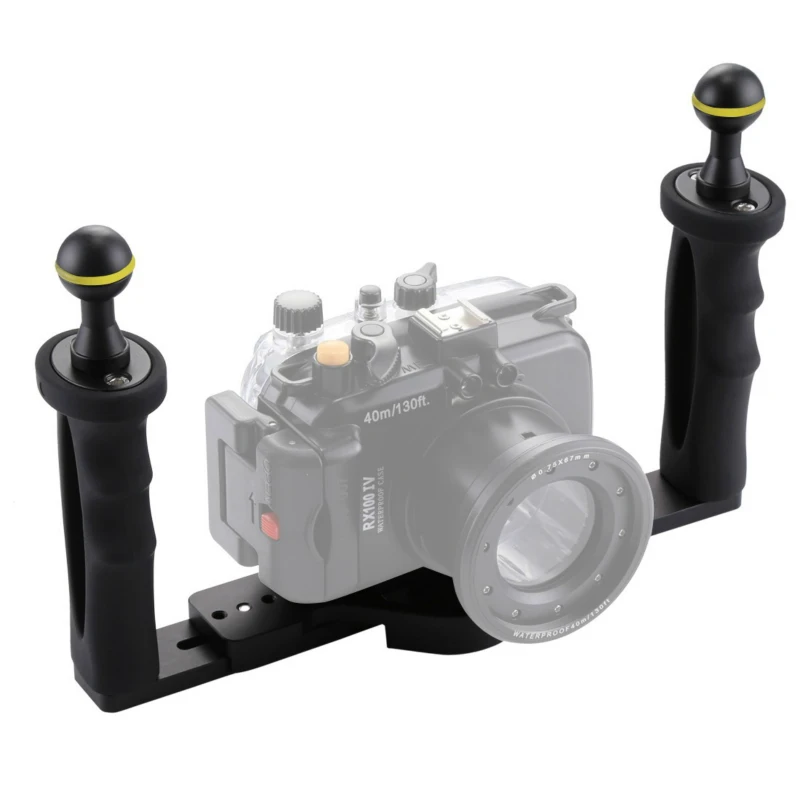  Dual Handle Aluminium Tray Stabilizer For Underwater Camera Housings For GoPro DSLR Smartphones Und