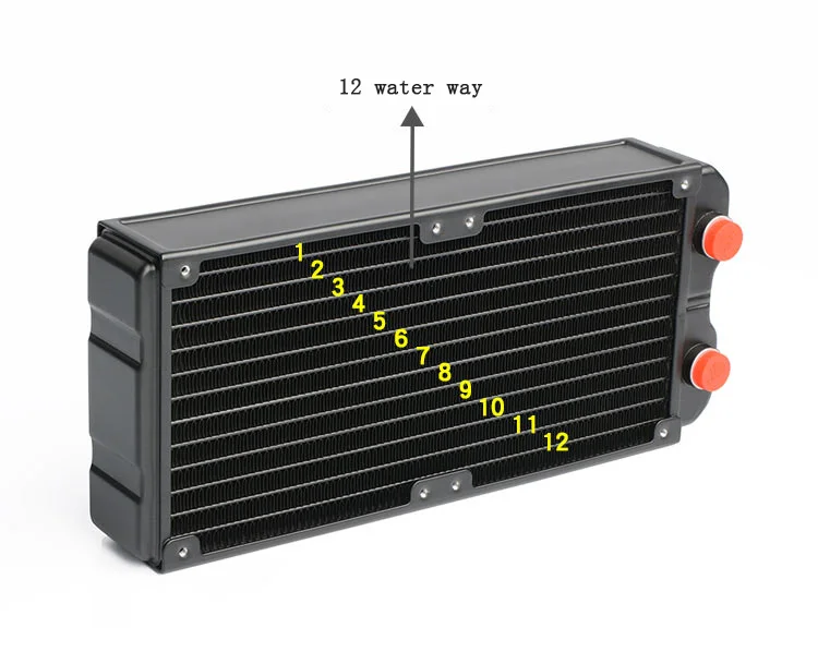alumínio, compatível com 120 ventiladores, 120, 240, 360, 45mm de espessura