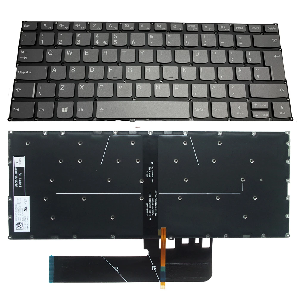 Новый lenovo Yoga 730-13IKB 730-13IWL 730-15IKB 730-15IWL клавиатура с британской подсветкой |