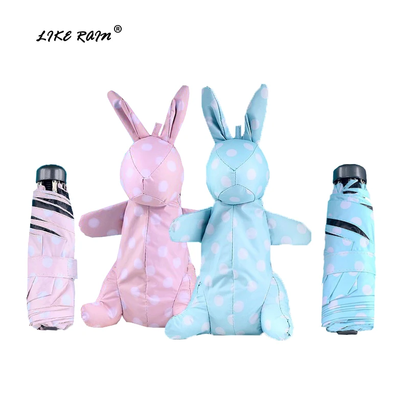 LIKE RAIN Brand Small Kids Toys Umbrella Mini Fashion Folding Pockets Rain Women Cartoon Rabbit Travel UBY12 | Дом и сад
