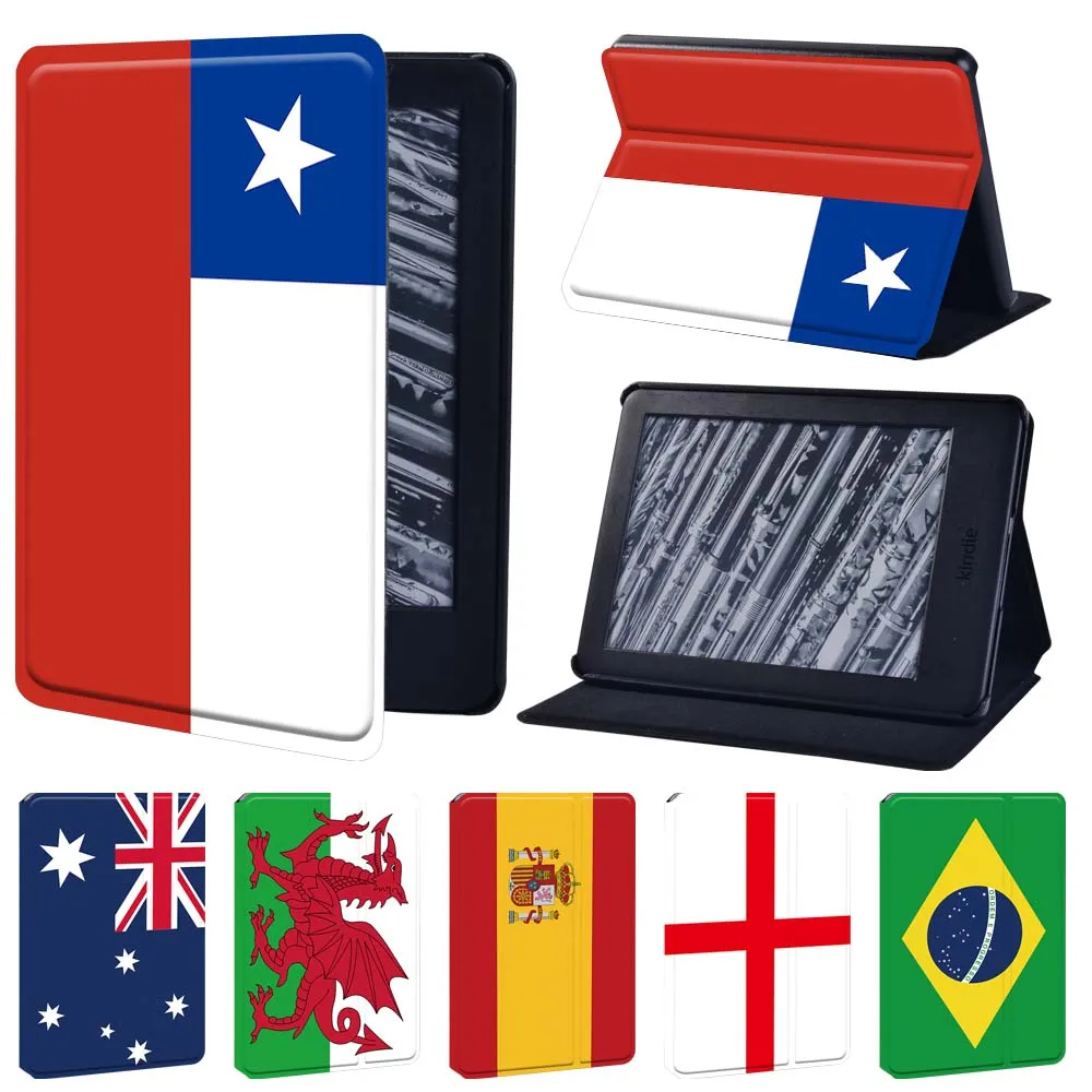 

Printed National Flag Leather Stand Cover Case for Amazon Kindle 8th /10th Paperwhite 1/2/3/4 Tablet Case