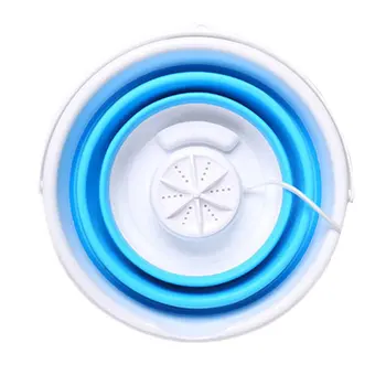 

Portable Folding Bucket Small Washing Machine Dormitory Lazy Socks And Panties Ultrasonic Cleaning Turbo Artifact