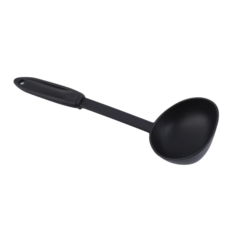 1pc High Quality Kitchen Soup Spoon Cookware Ladle Plastic Spoon Black Color Cooking Ladle For Serving Soup Utensil Tools