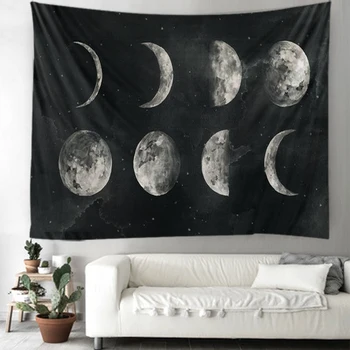 

Moon Eclipse Changing Indian Mandala Tapestry Wall Hanging Boho decor marcame hippie Witchcraft Tapestry