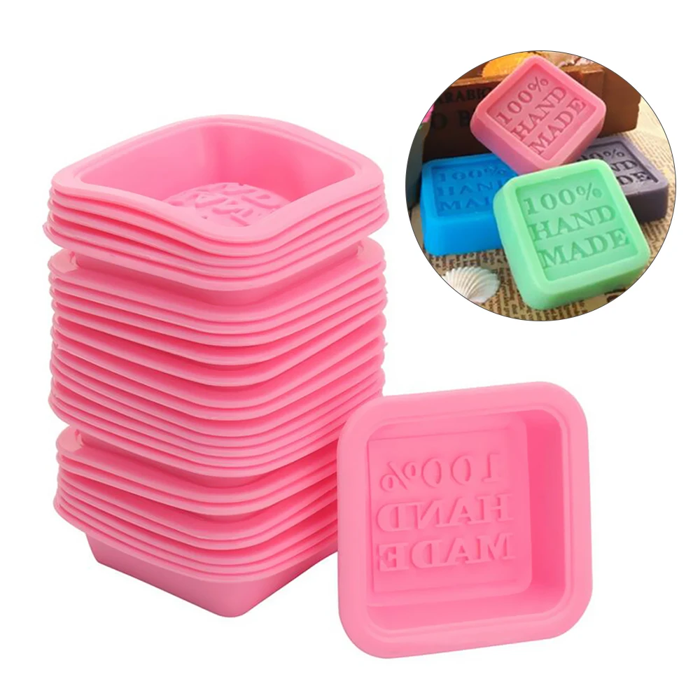 

25pcs 3D Square Oval Shape Design Handmade Soap Molds DIY Silicone Mold for Soap Making Tools Fondant Cake Decorating Tools