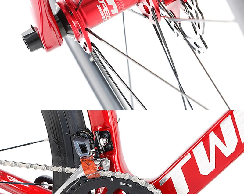 TWITTER Carbon Road bike 22 speed Disc brake road bike Carbon wheel For 105/R7000 UT/R8000 Components