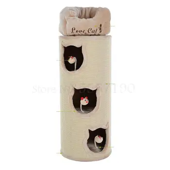 

Cat climbing frame sisal barrel cat grab post large cat grab board double-layer cat nest three-layer sisal tube cat grab tube ex