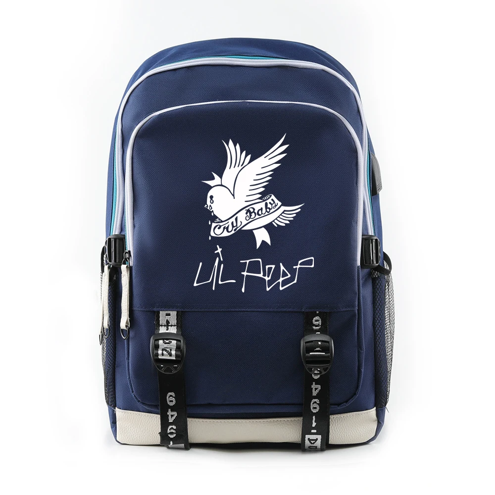 best Stylish Backpacks Popular Novelty Cute Rap Lil Peep backpack Usb Rechargeable Schoolbag Student Waterproof Canvas Travel Bag Print Teen Girls bag stylish backpacks for school