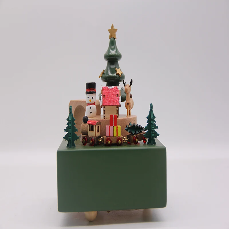 Очаровательные музыкальные коробки деревянная музыкальная шкатулка деревянные поделки ретро рождественские подарки украшение дома аксессуары Игрушка поезд